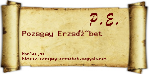 Pozsgay Erzsébet névjegykártya