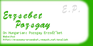 erzsebet pozsgay business card